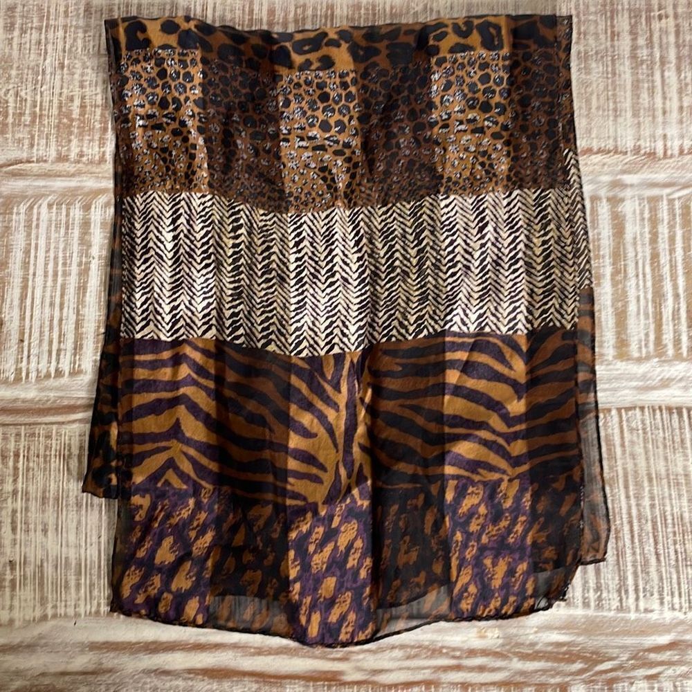 Adrienne Vittadini Vintage Animal Print Silk Scarf
